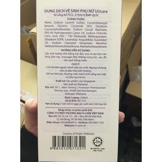 Dung dịch vệ sinh phụ nữ UUcare - 250ml