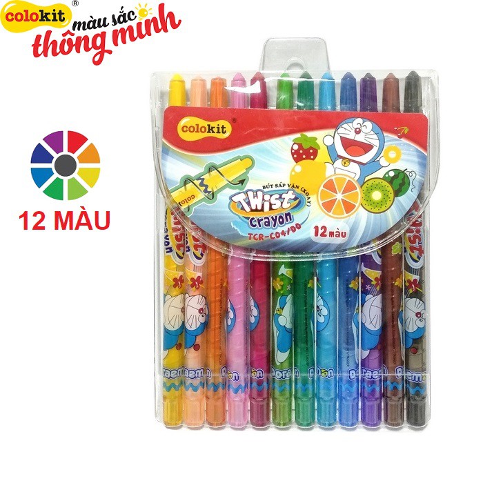 Bút Màu Sáp Vặn 12 / 18 / 24 Màu Colokit  - NPP03