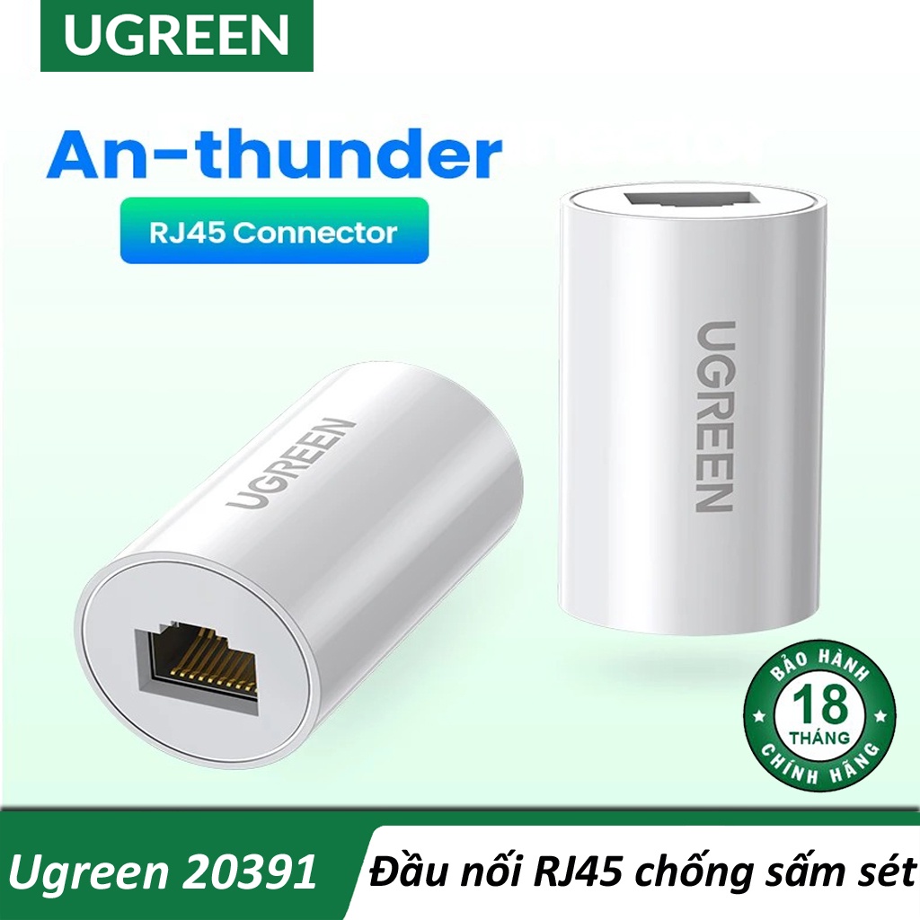 Đầu Nối Cáp Mạng RJ45 Chống Sấm Sét UGREEN 20391 Cao Cấp