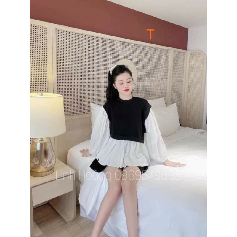 Áo baby doll dây hông