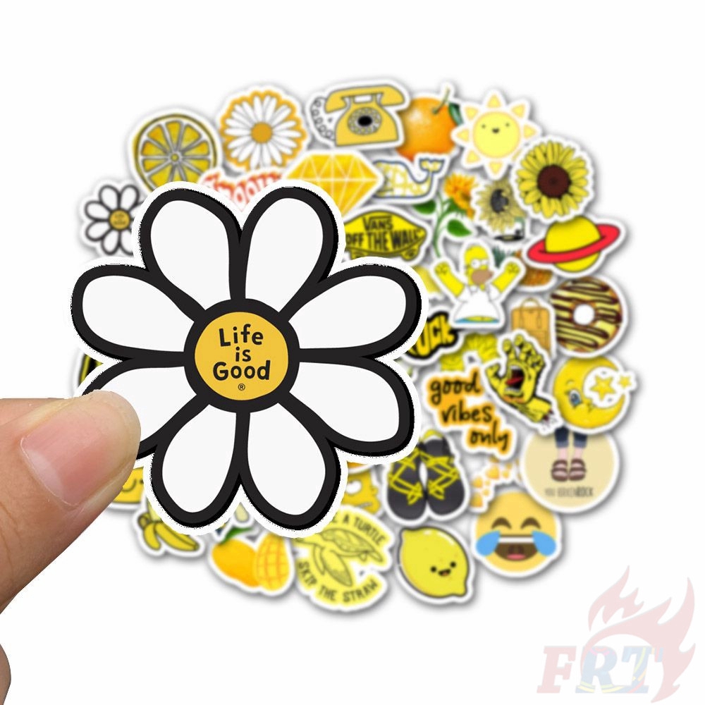 ❉ VSCO: Ins Fashion Yellow Series 02 - Sunshine Beach Stickers ❉ 50Pcs/Set Cartoon DIY Mixed Decals Doodle Stickers