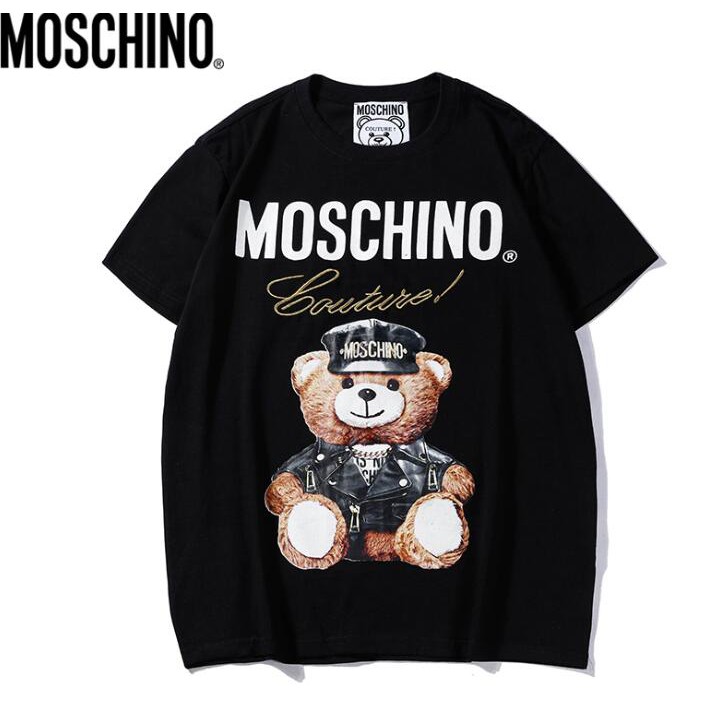 Áo thun cotton ngắn tay in họa tiết Moschino