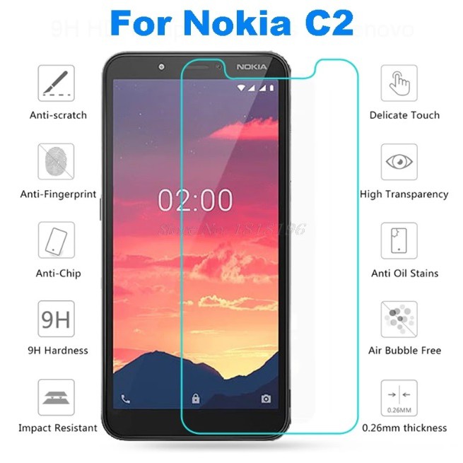 Kính cường lực Nokia C2 chuẩn 9H Trong Suốt (Loại Không Full)