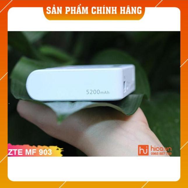 Hàng Chuẩn Bộ Phát Wifi 3G 4G ZTE MF903 Có Cổng Lan Tốc Độ Cao - Pin 5200mAh Kiêm Sạc Dự Phòng