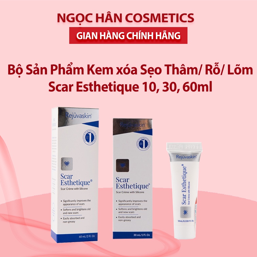 Kem làm mờ sẹo thâm, rỗ, lõm Rejuvaskin Scar Esthetique Crème with Silicone 10/30/60ml