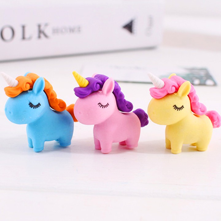 Gôm tẩy hình Unicorn đủ màu sắc sáng tạo chất cao su mềm tẩy sạch giúp bé hứng thú hơn với những giờ học BBShine – H034