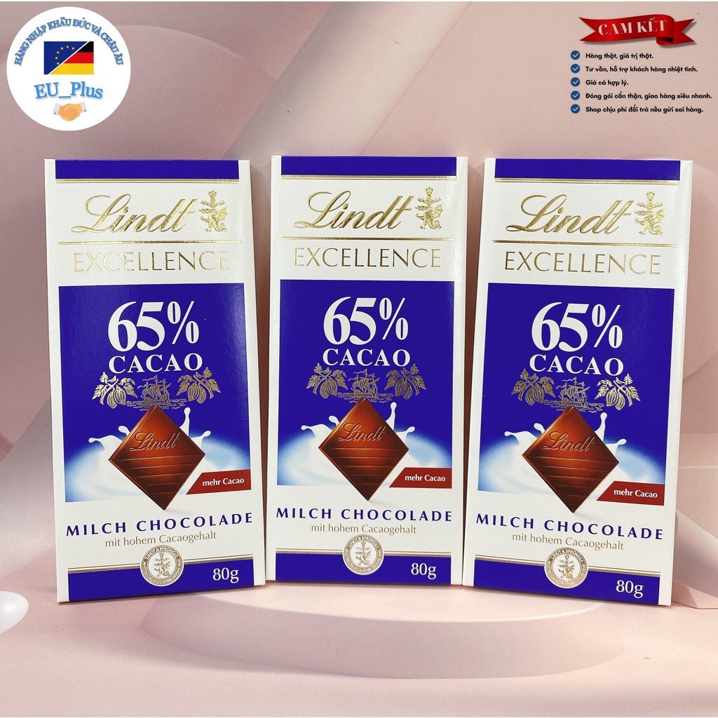 Socola Lindt Excellence &amp; Swiss Classic - 65% cacao thanh - 100gr