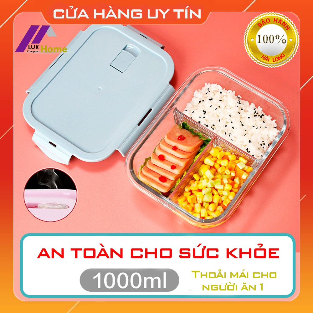 Combo Bộ hộp đựng cơm văn phòng bằng thủy tinh chia ngăn | BigBuy360 - bigbuy360.vn