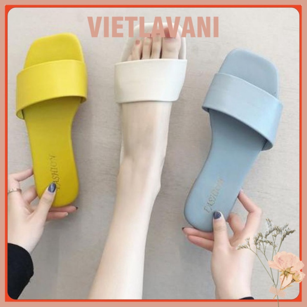 Dép Đế Bằng Mã LND5 Có 2 Màu Đen Và Kem