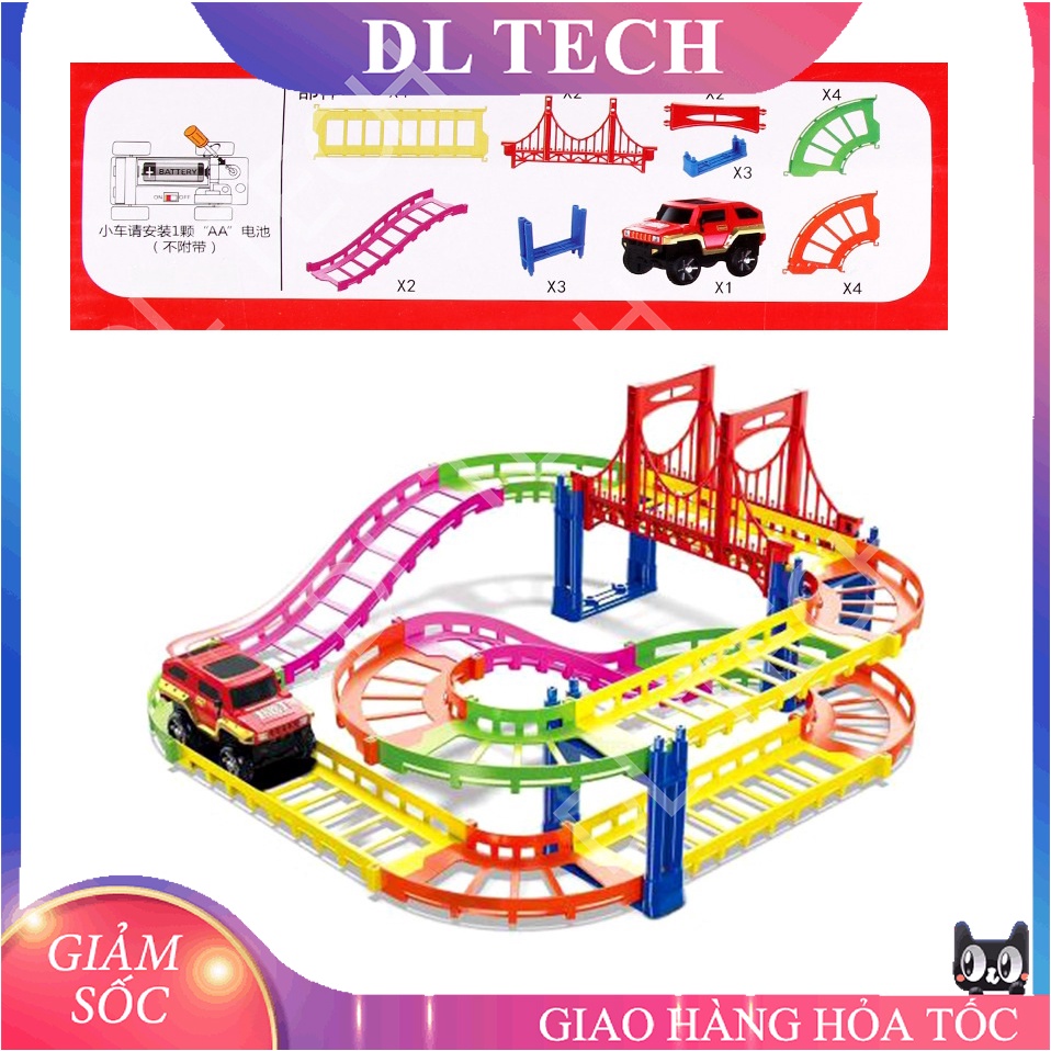 Bộ Đồ Chơi Đường Đua Ô Tô OTO25, Lắp Ráp Ghép Đường Ray Sáng Tạo Cho Bé, Phát Triển Tư Duy, Đồ Chơi Trẻ Em DL TECH