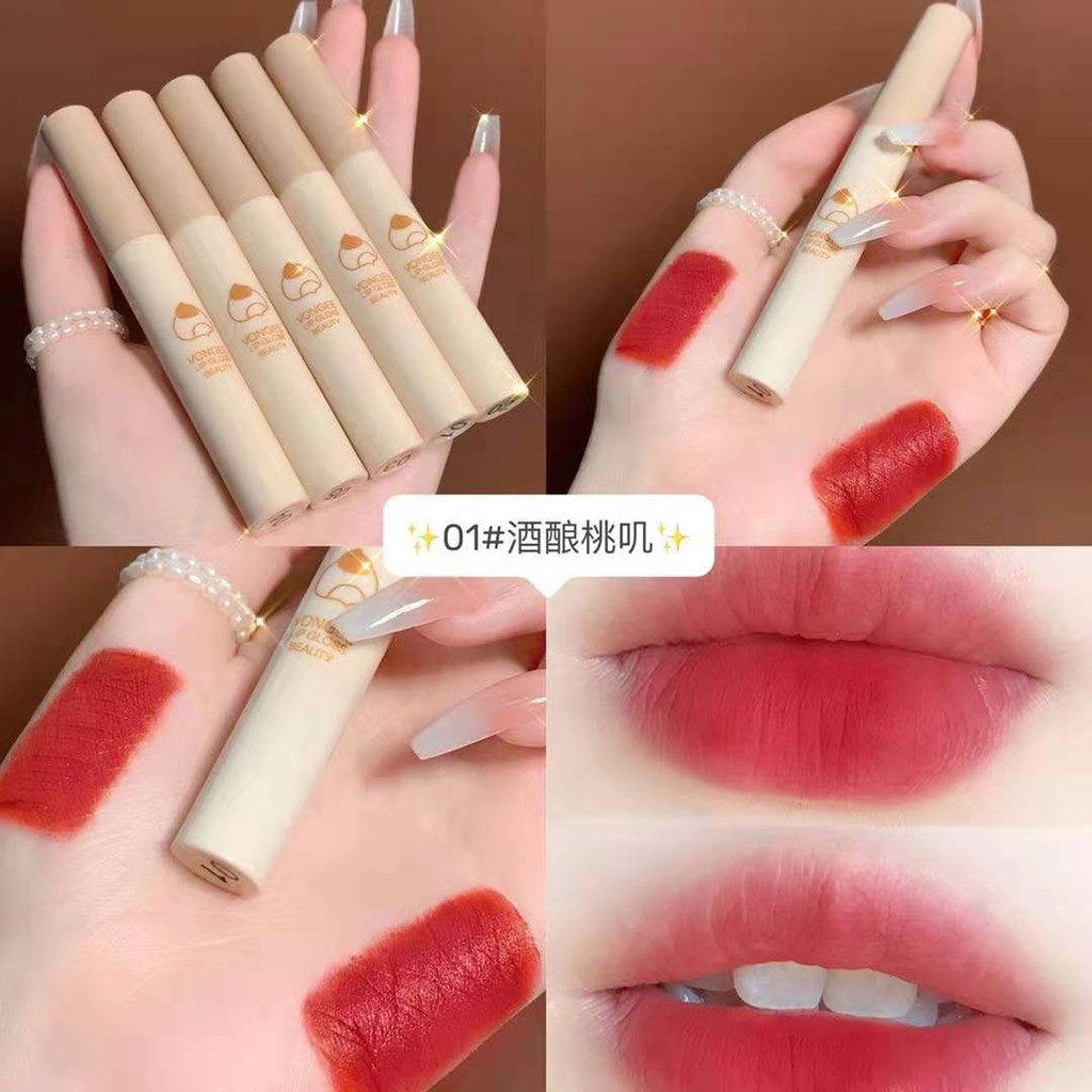 Bộ 5 Son Kem Lì Cây VONGEE Không Dính Cốc Set Son Kem Mịn Lì VONGEE Nội Địa Trung Chống Thấm Nước