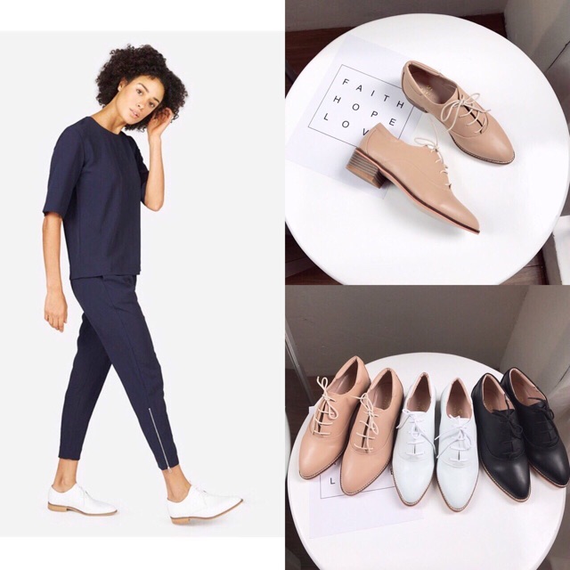 Giày oxford nữ da lỳ gót gỗ mẫu mới 2019 | BigBuy360 - bigbuy360.vn