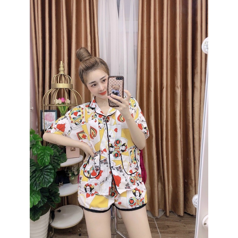 (Mới về - hình thật 100%) Bộ pijama lá bài hot hit (Dưới 60kg)
