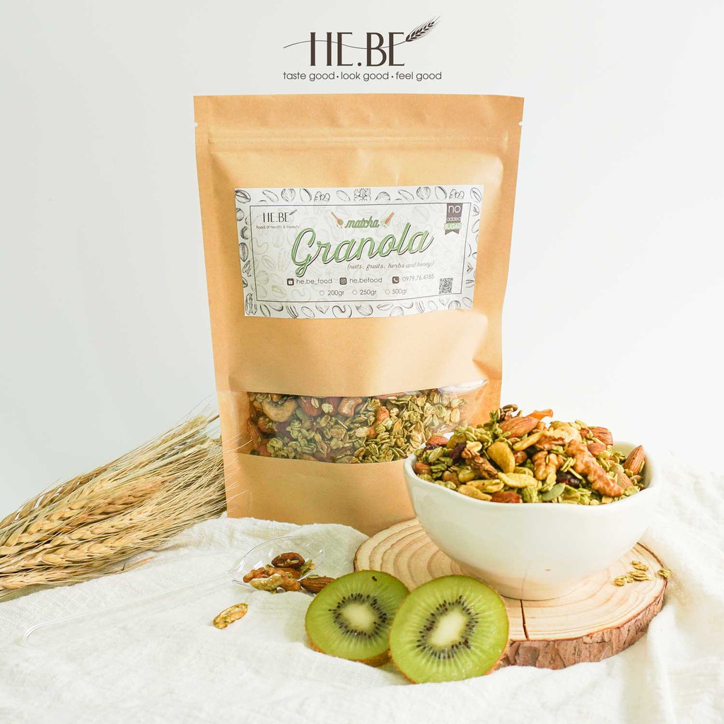 [Mã 267FMCGSALE giảm 8% đơn 500K] 500g Granola vị Matcha Ăn Kiêng HeBe Healthy - Ngũ Cốc Giảm Cân Tự Nhiên | BigBuy360 - bigbuy360.vn