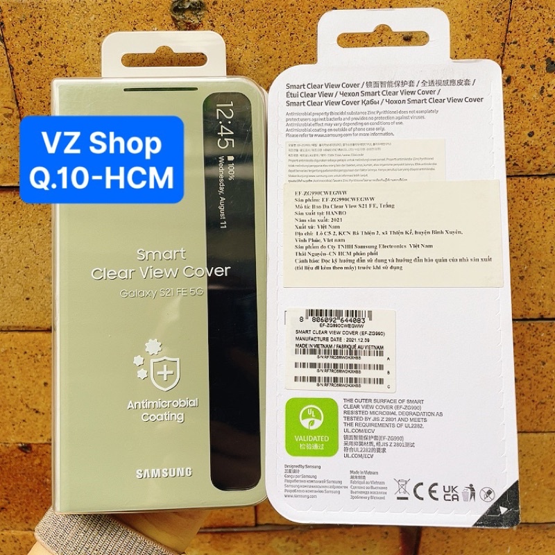 Chính hãng-Bao da Smart Clear View Cover cho điện thoại Samsung Galaxy S21 FE 5G