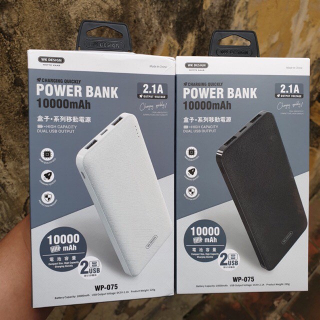 [GIÁ HỦY DIỆT]  Sạc Dự Phòng WK DESIGN WP-075 10.000mAh | BigBuy360 - bigbuy360.vn