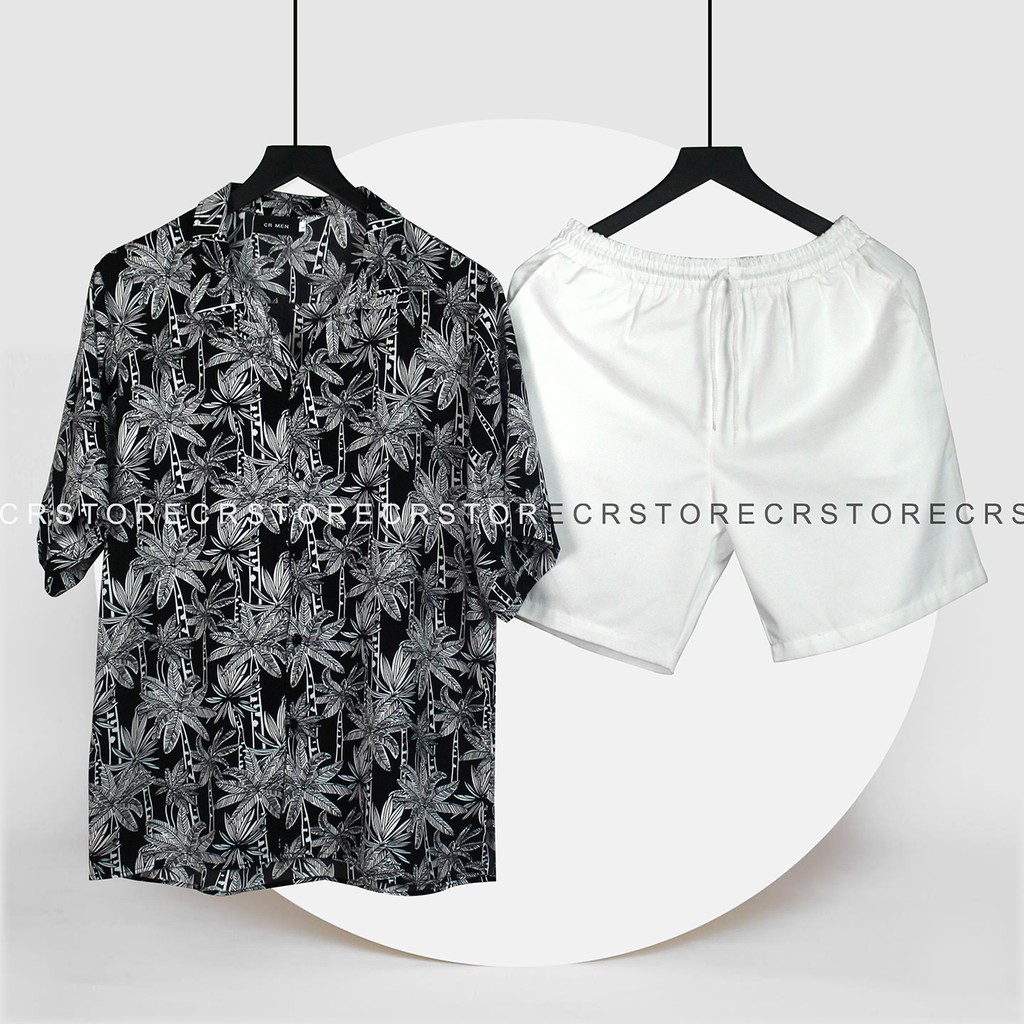 Áo Sơ Mi Tay Lỡ Cổ Vest CR MEN Họa Tiết COCONUT Cây Dừa vải Lụa thoáng mát  SMNT628 | BigBuy360 - bigbuy360.vn