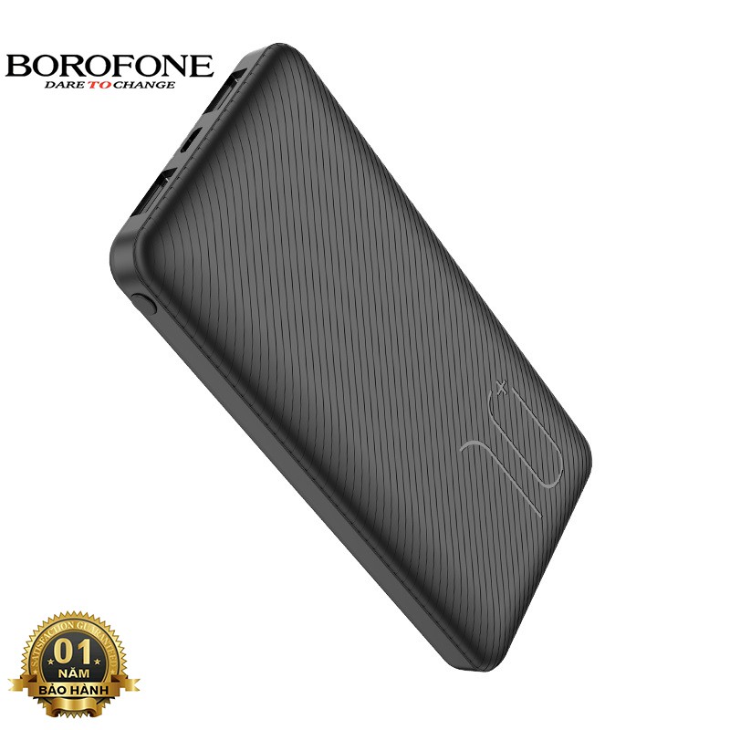 Pin sạc dự phòng 10000mAh Borofone BT28 đèn báo pin, 2 cổng ra, tích điện