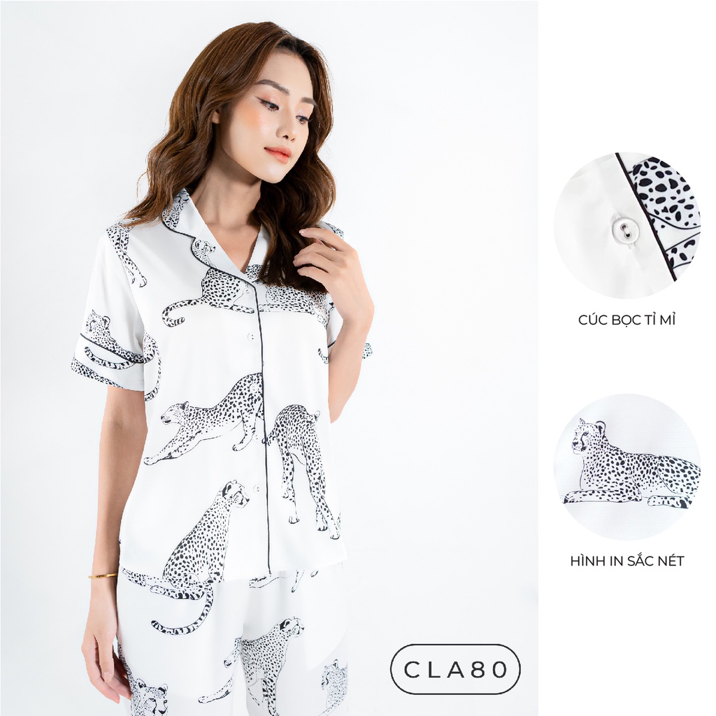 Bộ Pyjama ZAM Luxury - CLA80 - áo ngắn tay quần dài hoạ tiết