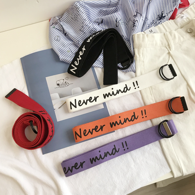 Thắt Lưng Vải Canvas Thiết Kế Đơn Giản Phong Cách Hàn Quốc