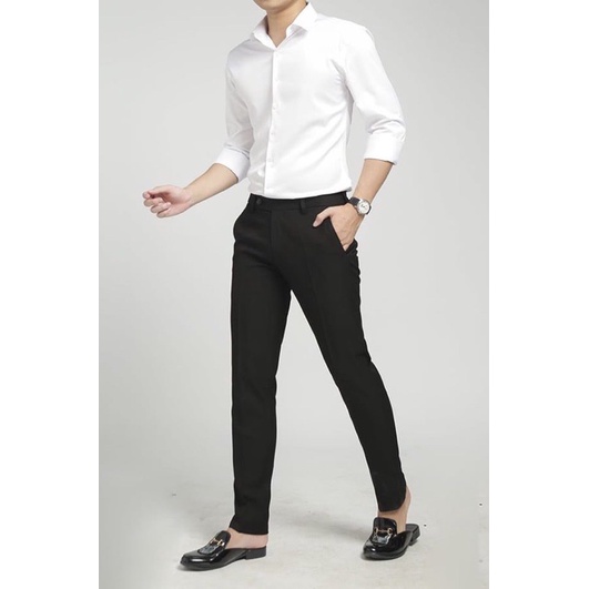 Quần tây nam,qcông sở màu trắng, đủmàu,chất vải co giãn 4chiều,form đứng,lên dáng chuẩn