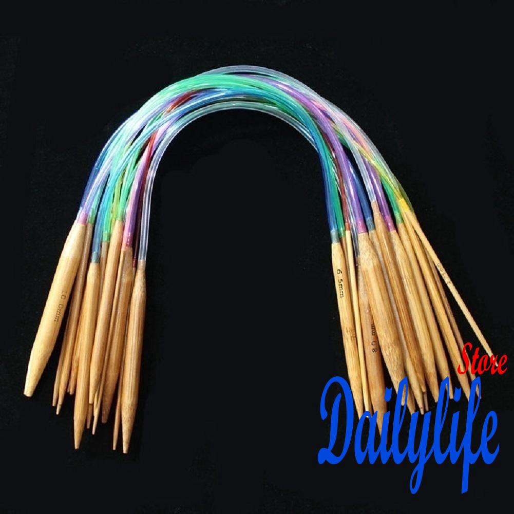 Set 18 kim đan len vòng bằng gỗ chuyên dụng chất lượng cao 40cm nhiều màu sắc