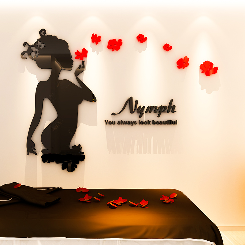 Tranh dán tường mica 3d decor khổ lớn cô nàng quyến rũ trang trí cửa hàng, spa Nhiều Size - EPeBen