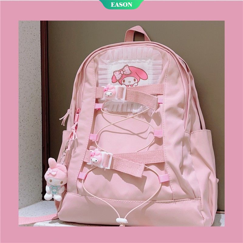 Sanrios Anime KawaiiInsins Cinnamoroll Fashion Waterproof Women Backpack Teenager Girl Kawaii BookBag Laptop Rucksack Cute Student School Bag Mochila Female