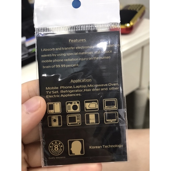 Miếng dán chống bức xạ điện từ 24k Gold Hàn Quốc, Ngăn sóng điện từ phát ra từ điện thoại, máy tính, wifi