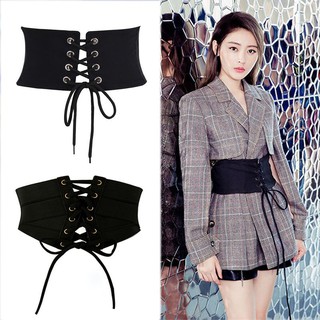 Thắt Lưng Mỏng Co Giãn Phong Cách Hàn Quốc Cá Tính Đen