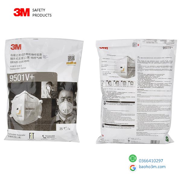 [LẺ 1 CÁI] khẩu trang 3M 9501V+quai chun đeo qua tai- tiêu chuẩn KN95 chống bụi mịn PM2.5, chống dịch | BigBuy360 - bigbuy360.vn