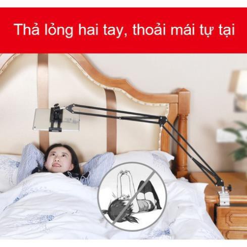 Giá đỡ điện thoại, máy tính bảng kẹp đầu giường kẹp bàn đa năng