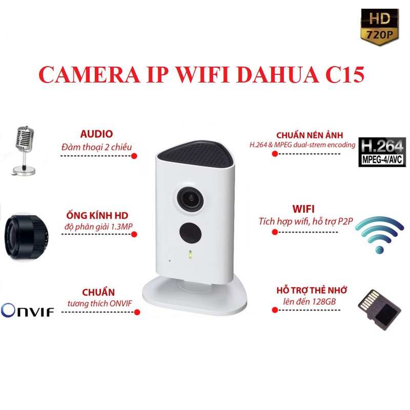 Camera IP Wifi 1.3MP DAHUA IPC-C15P - Bảo Hành Chính Hãng 2 Năm