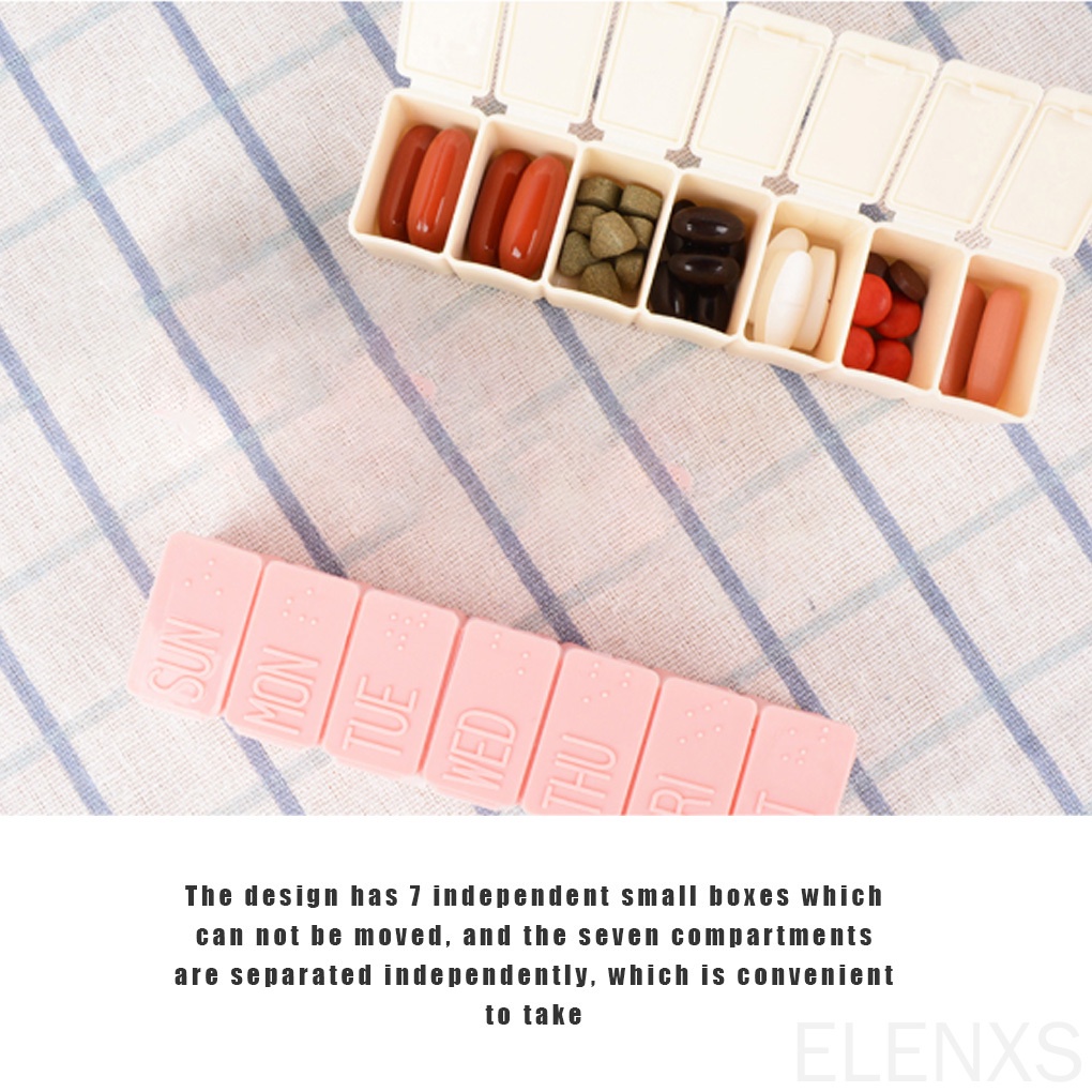 Set 2 hộp đựng thuốc 7 ngăn bằng nhựa tiện dụng