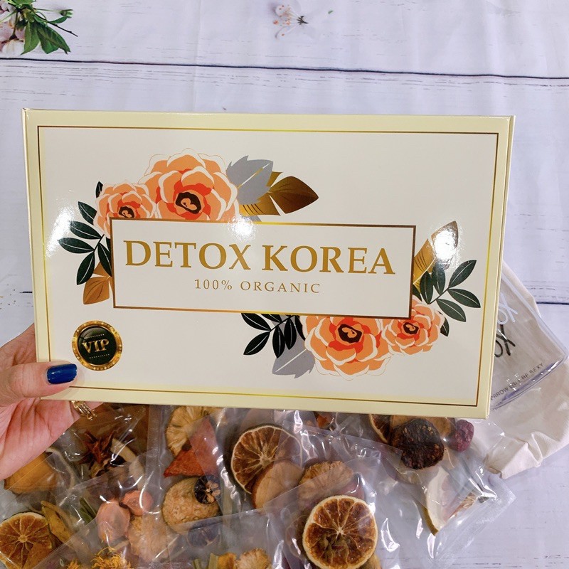 30 gói trà detox hoa quả sấy khô DETOX KOREA giảm cân (kèm bình nhựa pongdang 1000ml )