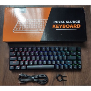 Phím cơ rk68 đen led rgb blue switch