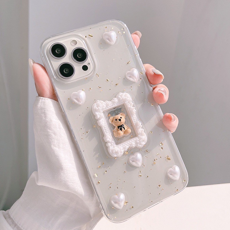 𝐂𝐨́ 𝐬𝐚̆̃𝐧 𝐜𝐡𝐨 𝐢𝐏𝐡𝐨𝐧𝐞 𝟏𝟑 Ốp lưng iphone hình gấu khung ảnh đáng yêu