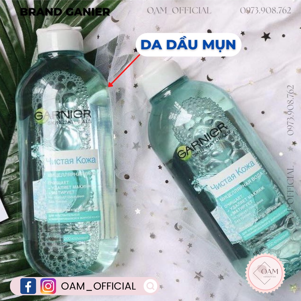 [Loại 400ml] Nước Tẩy Trang Micellar Garnier Hồng/ Vàng/ Xanh Skinactive Cleansing Water | BigBuy360 - bigbuy360.vn