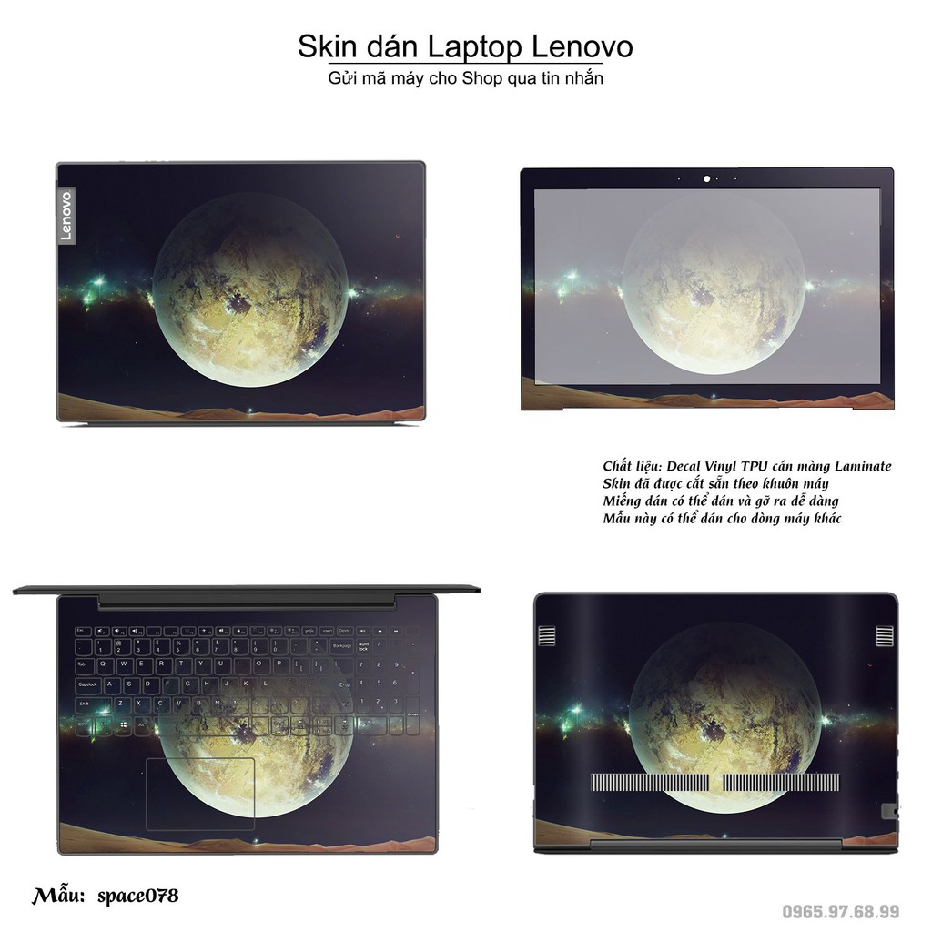 Skin dán Laptop Lenovo in hình không gian nhiều mẫu 13 (inbox mã máy cho Shop)
