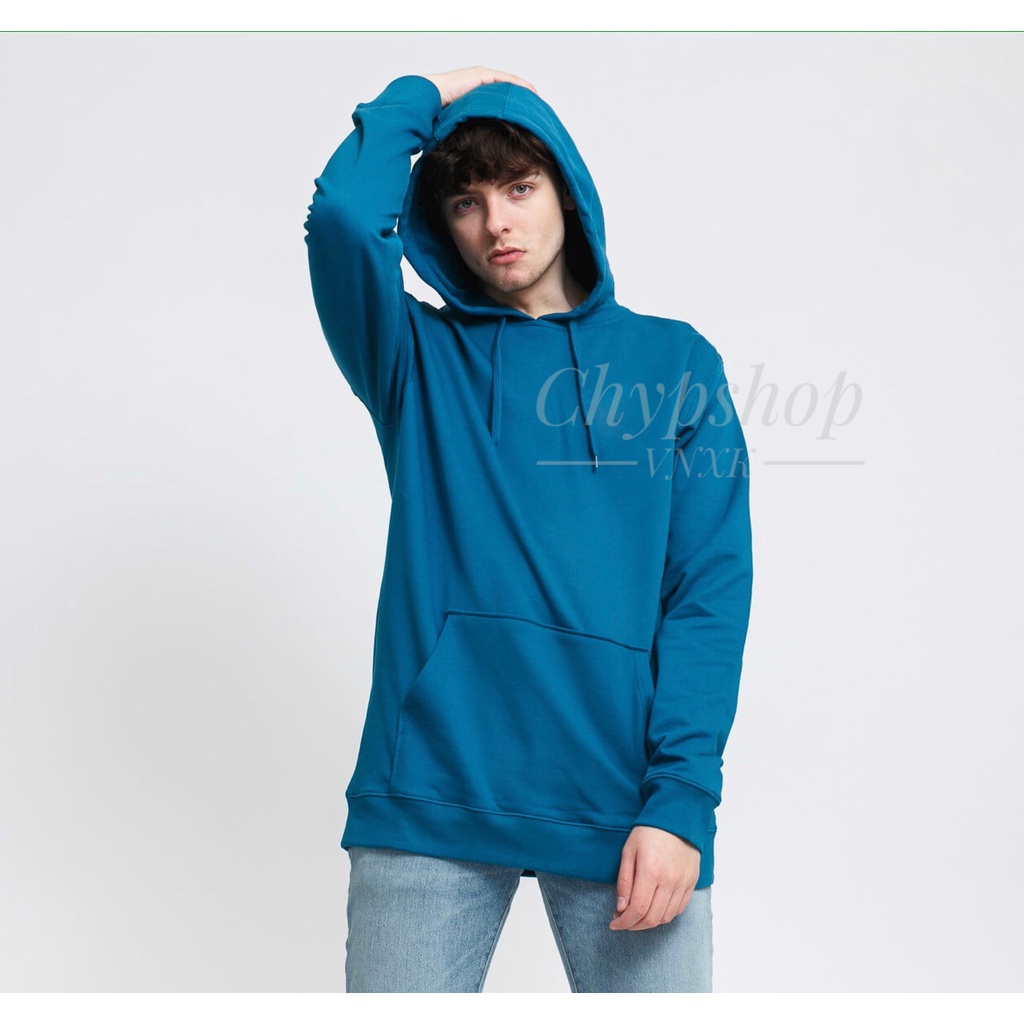 Áo Hoodie nỉ - Áo khoác chui đầu màu trơn cao cấp chính hãng xuất dư