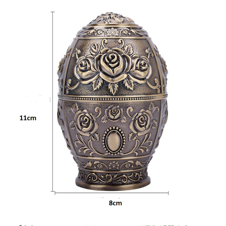 Lọ đựng tăm màu đồng phong cách hoàng gia châu âu có nắp đậy