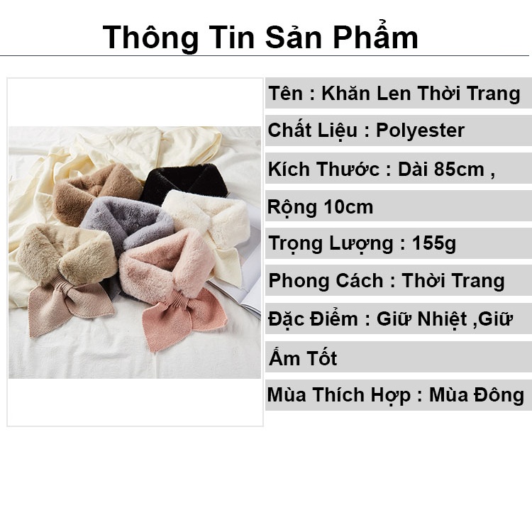 Khăn quàng cổ nữ thời trang hàn quốc Zozo khăn choàng cổ nữ chất liệu len giữ ấm mùa đông dễ thương