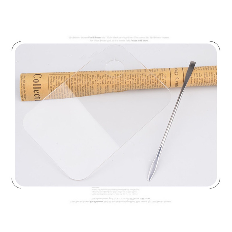 1 Bộ Bảng Acrylic Trong Suốt Dùng Trộn Màu Nước / Sơn Móng Tay Kèm Thìa