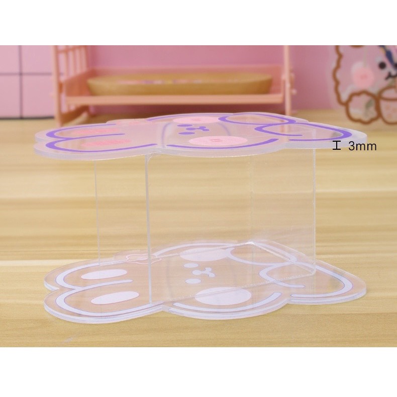 Hộp/ Lọ đựng bút bằng acrylic trong suốt họa tiết động vật hoạt hình sáng tạo - MH: B0139