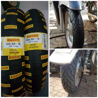 Cặp vỏ lốp xe pirelli angel scooter dành cho honda sh 125 150, size 100/80-16 và 120/80-16, vỏ ko ruột - giá 1 cặp.