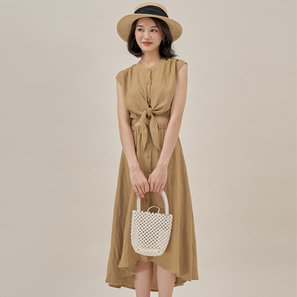 Đầm maxi nút cột eo TK - DTK121