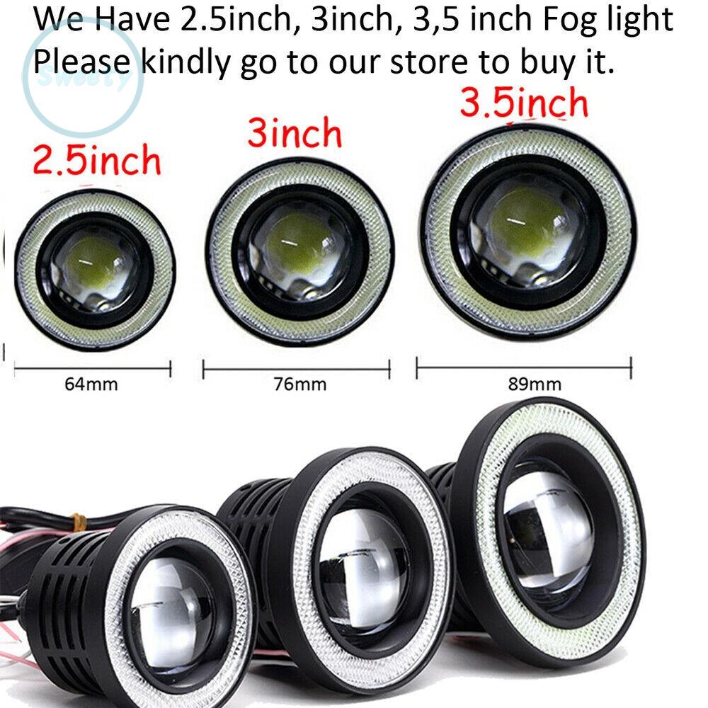 Set 2 Đèn Led Sương Mù Hình Tròn 3200lm Siêu Sáng