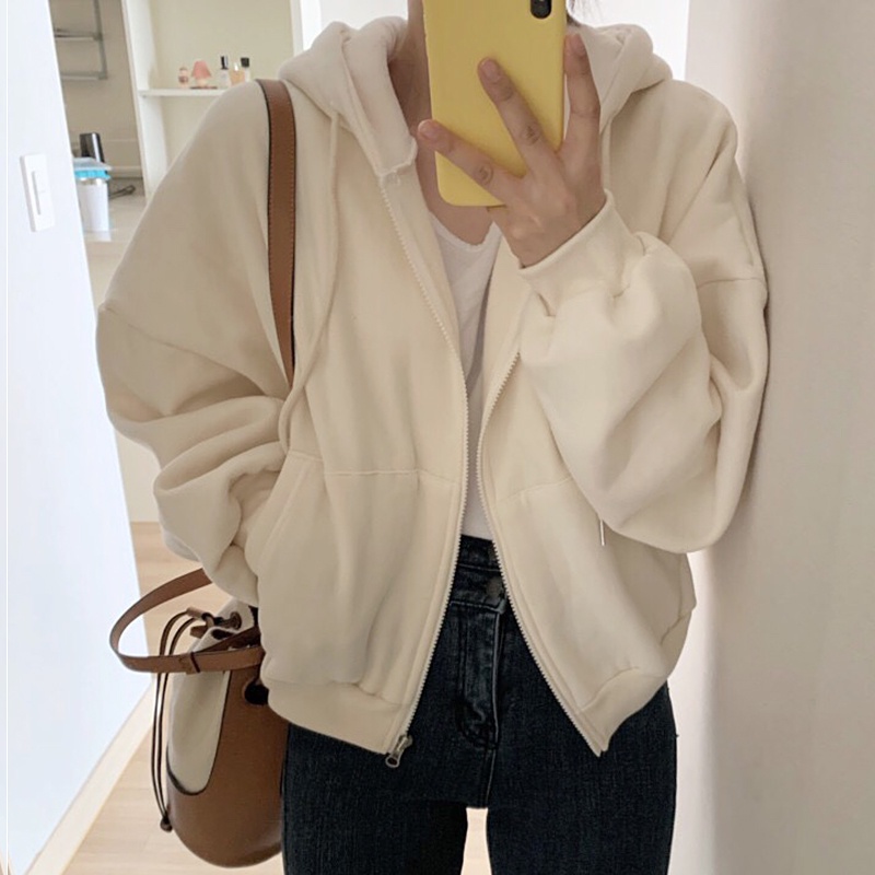 Áo khoác nỉ croptop - áo khoác hoodie nữ Hàn Quốc