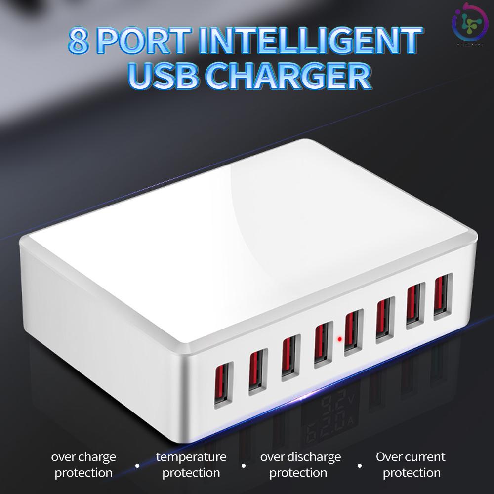 WLX-T9 8 Port USB Charger 40W Quick Charging Portable Charger Station for Mobile Phone/Tablet /Multiple USB Devices EU Plug