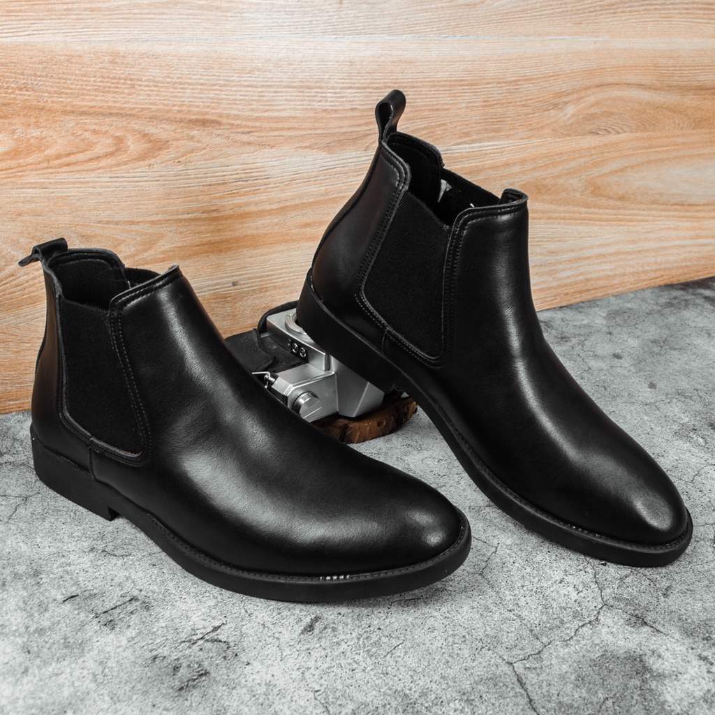 [TẶNG TẤT CAO CỔ] Giày Chelsea Boots Da Sần Chống nước, Phiên bản Cổ lửng tiện lợi, Đế cao su non nguyên khối | BigBuy360 - bigbuy360.vn